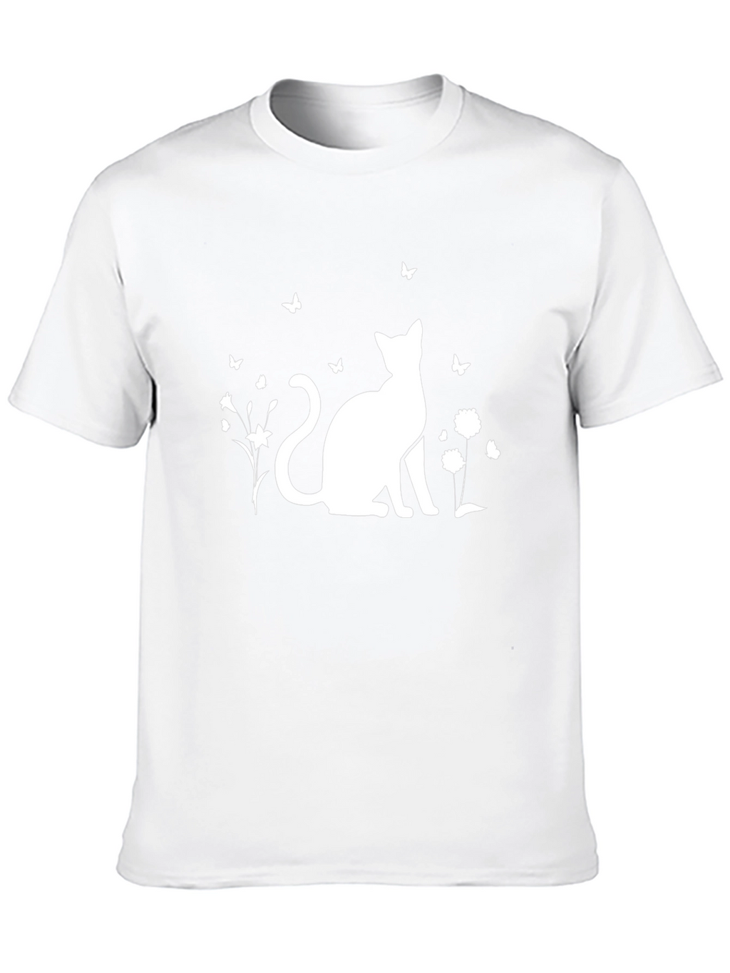 Black Cat & Butterfly Graphic T-Shirt