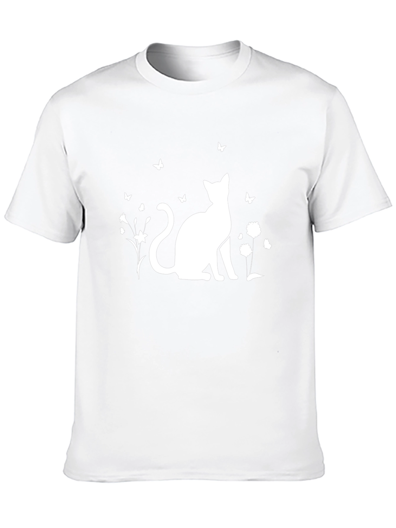 Black Cat & Butterfly Graphic T-Shirt