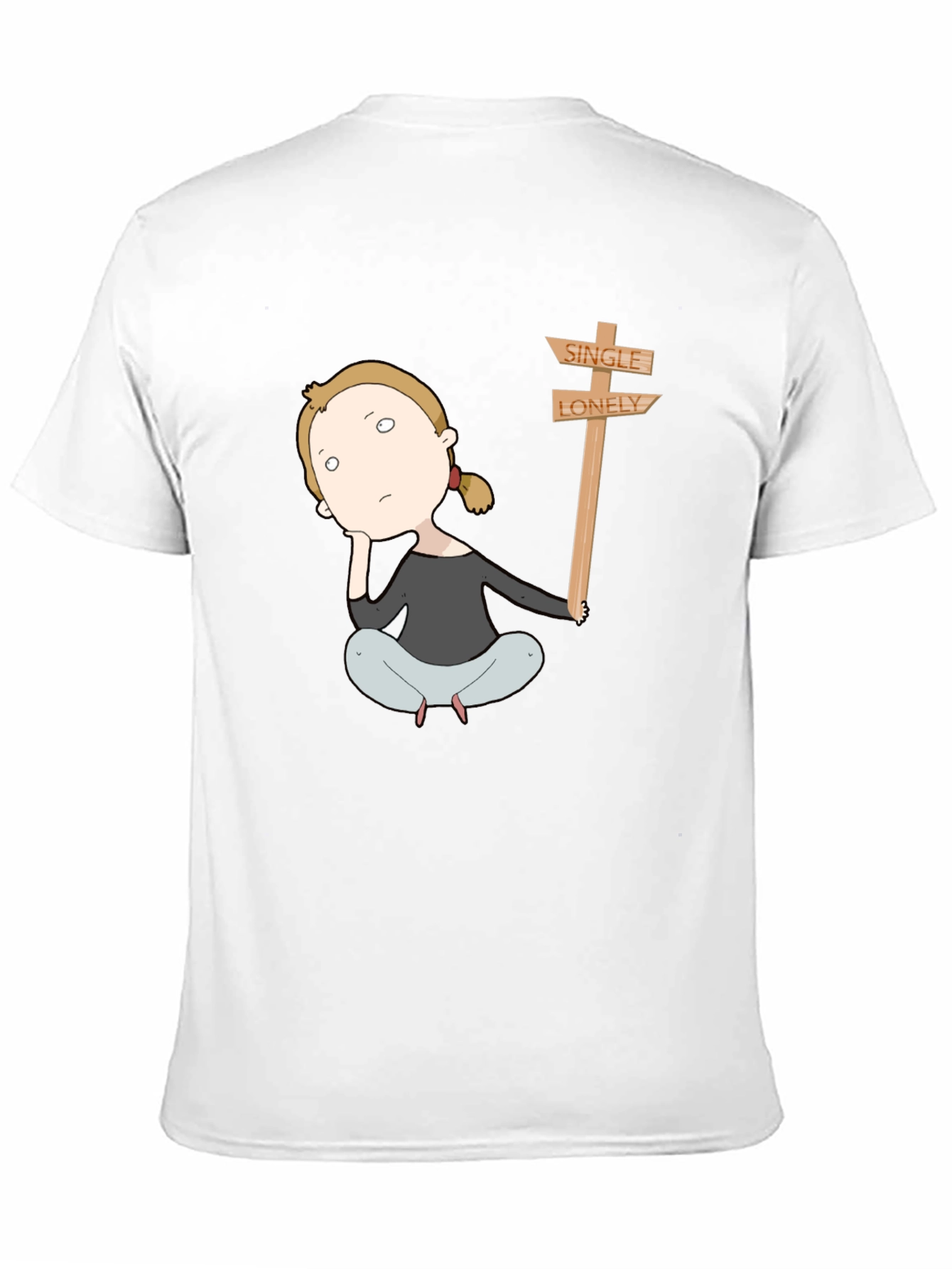 Single Lonely T-Shirt - Cartoon Graphic Tee