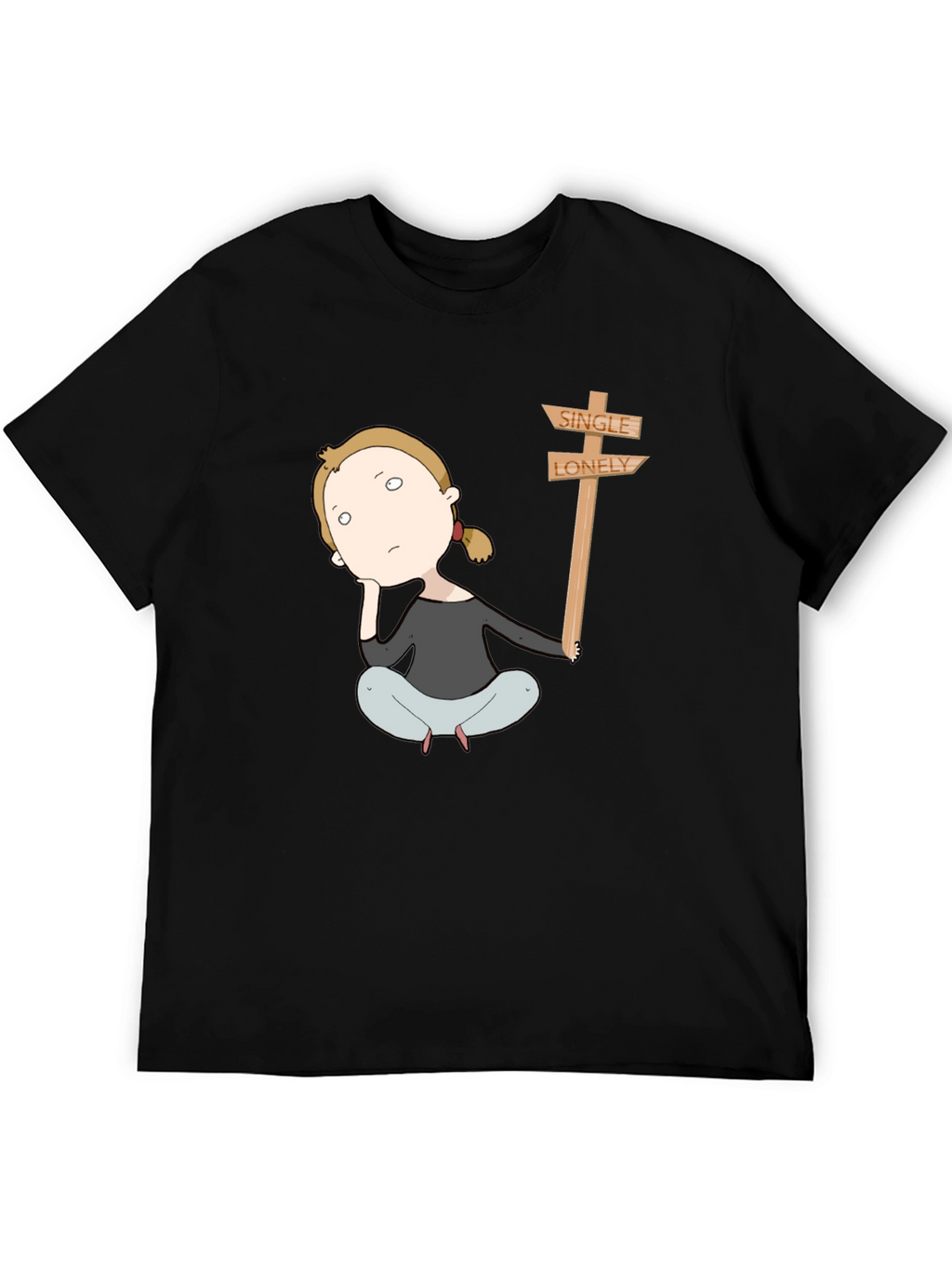 Single Lonely T-Shirt - Cartoon Graphic Tee