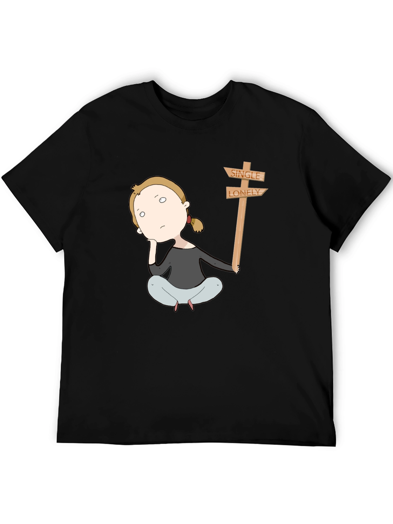 Single Lonely T-Shirt - Cartoon Graphic Tee