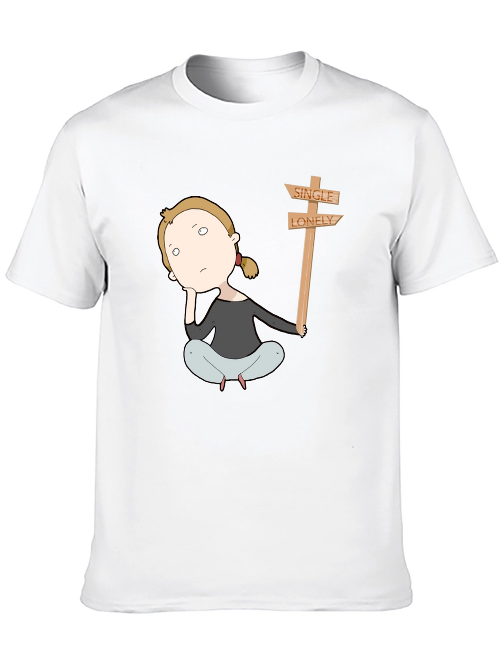 Single Lonely T-Shirt - Cartoon Graphic Tee