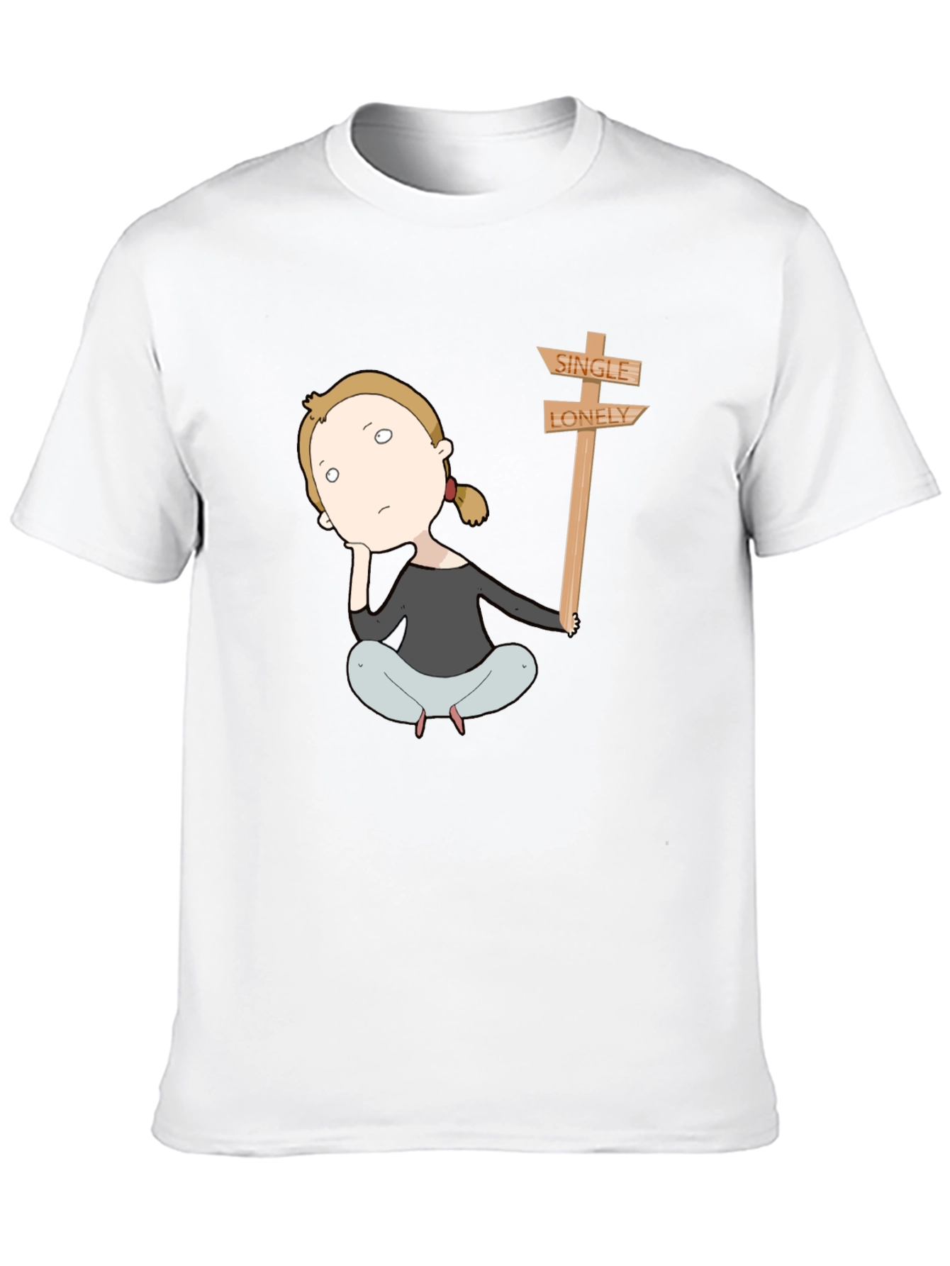 Single Lonely T-Shirt - Cartoon Graphic Tee