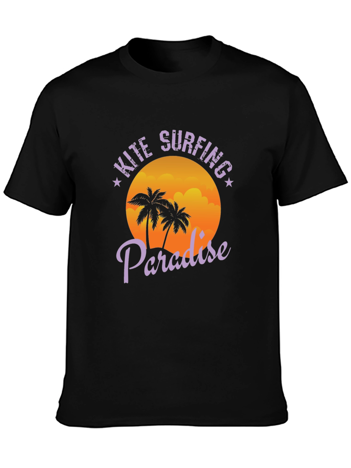 Kite Surfing Paradise Black T-Shirt
