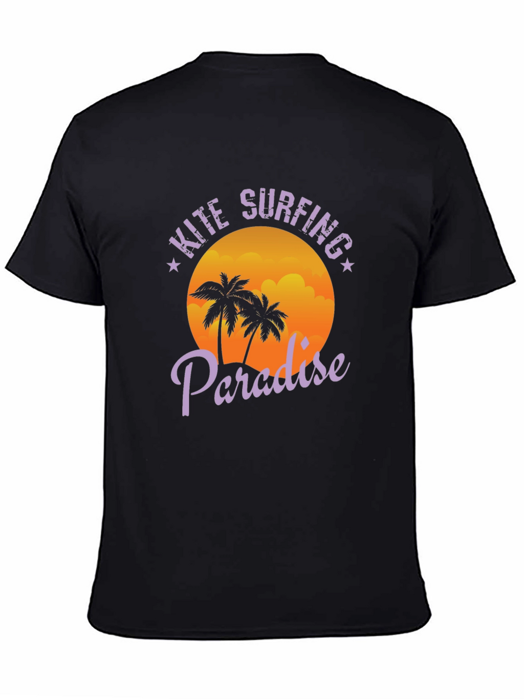 Kite Surfing Paradise Black T-Shirt