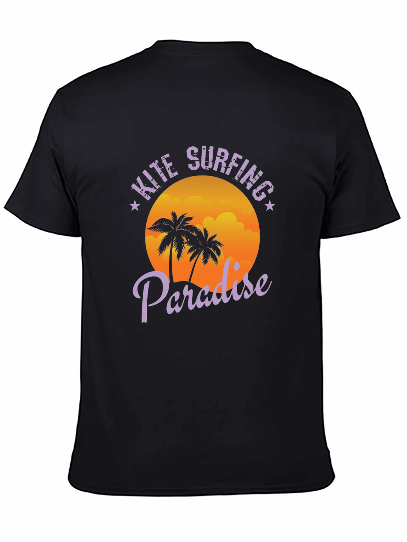 Kite Surfing Paradise Black T-Shirt