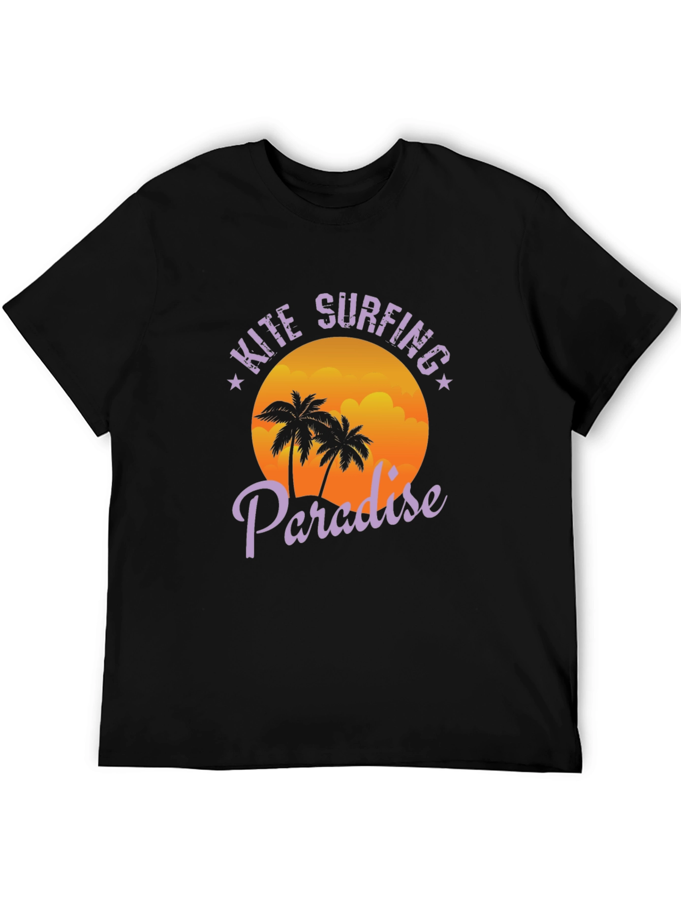 Kite Surfing Paradise Black T-Shirt