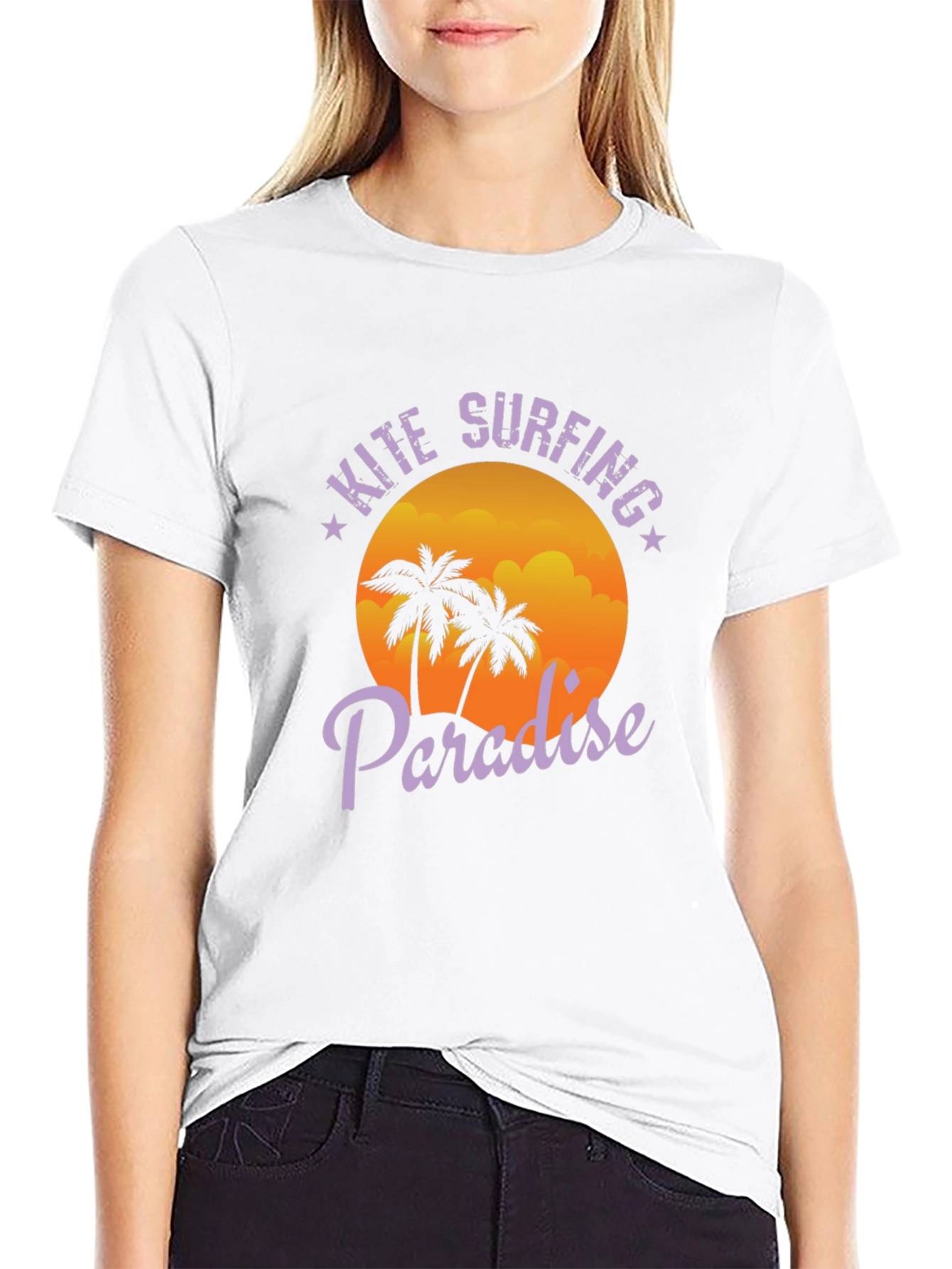 Kite Surfing Paradise Black T-Shirt