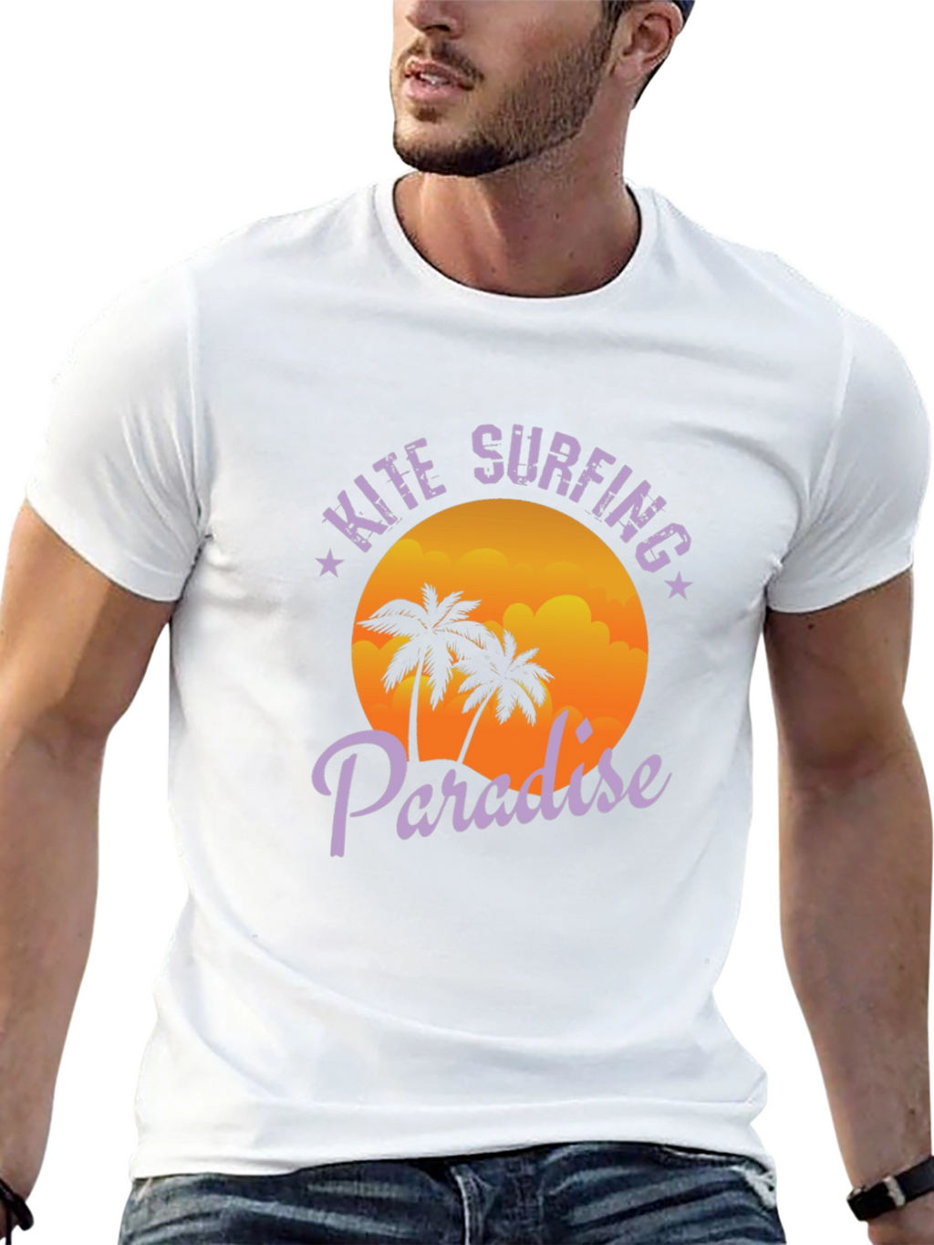 Kite Surfing Paradise Black T-Shirt