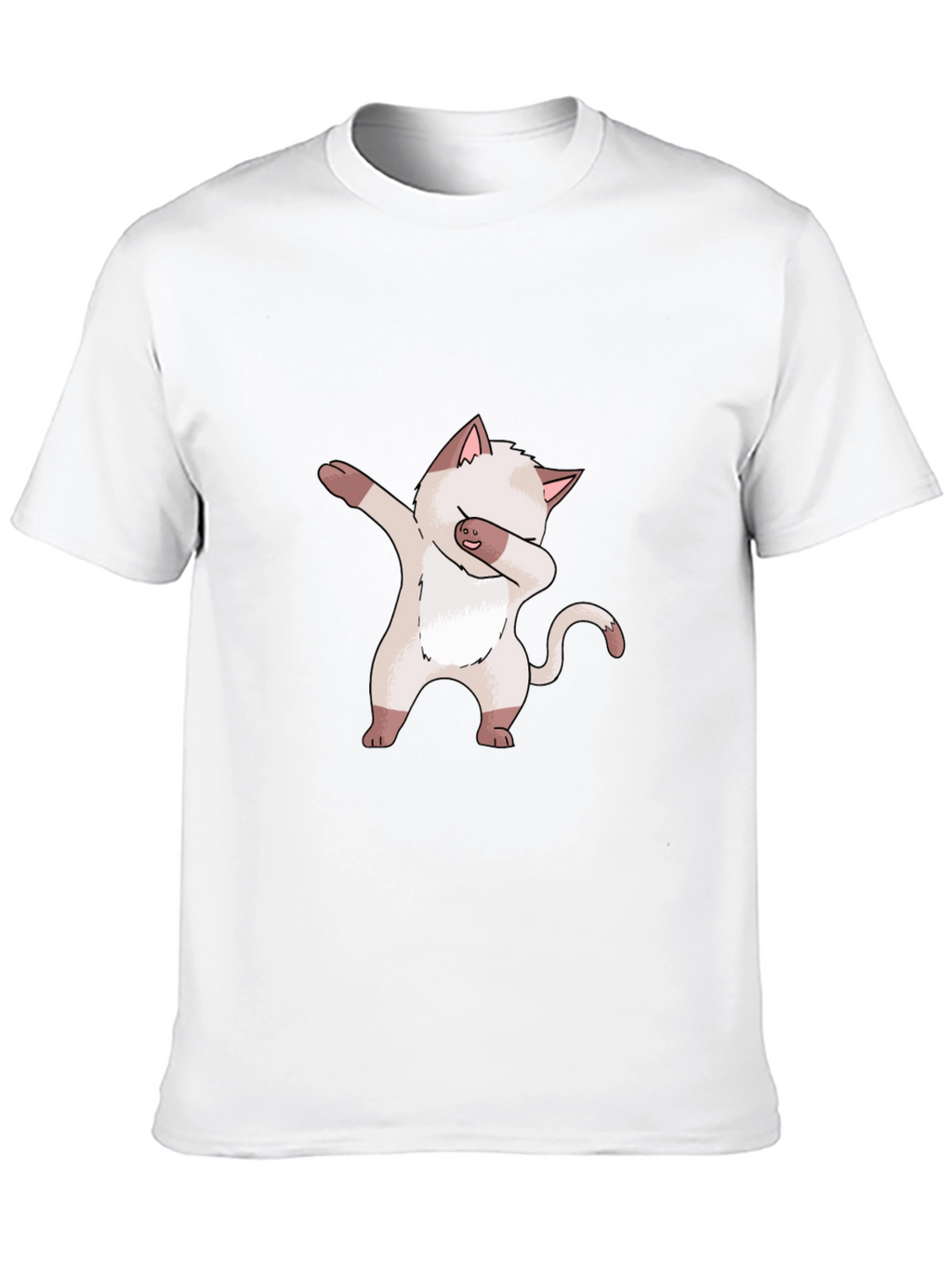 Dabbing Cat Graphic Tee - Black Cotton T-Shirt