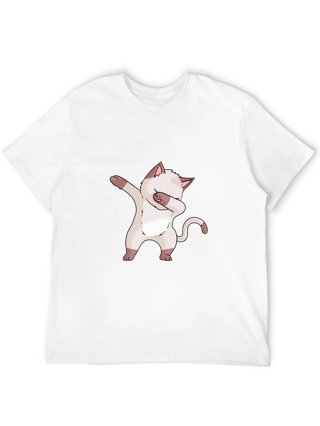 Dabbing Cat Graphic Tee - Black Cotton T-Shirt