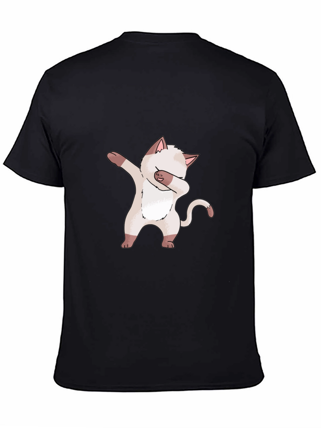 Dabbing Cat Graphic Tee - Black Cotton T-Shirt