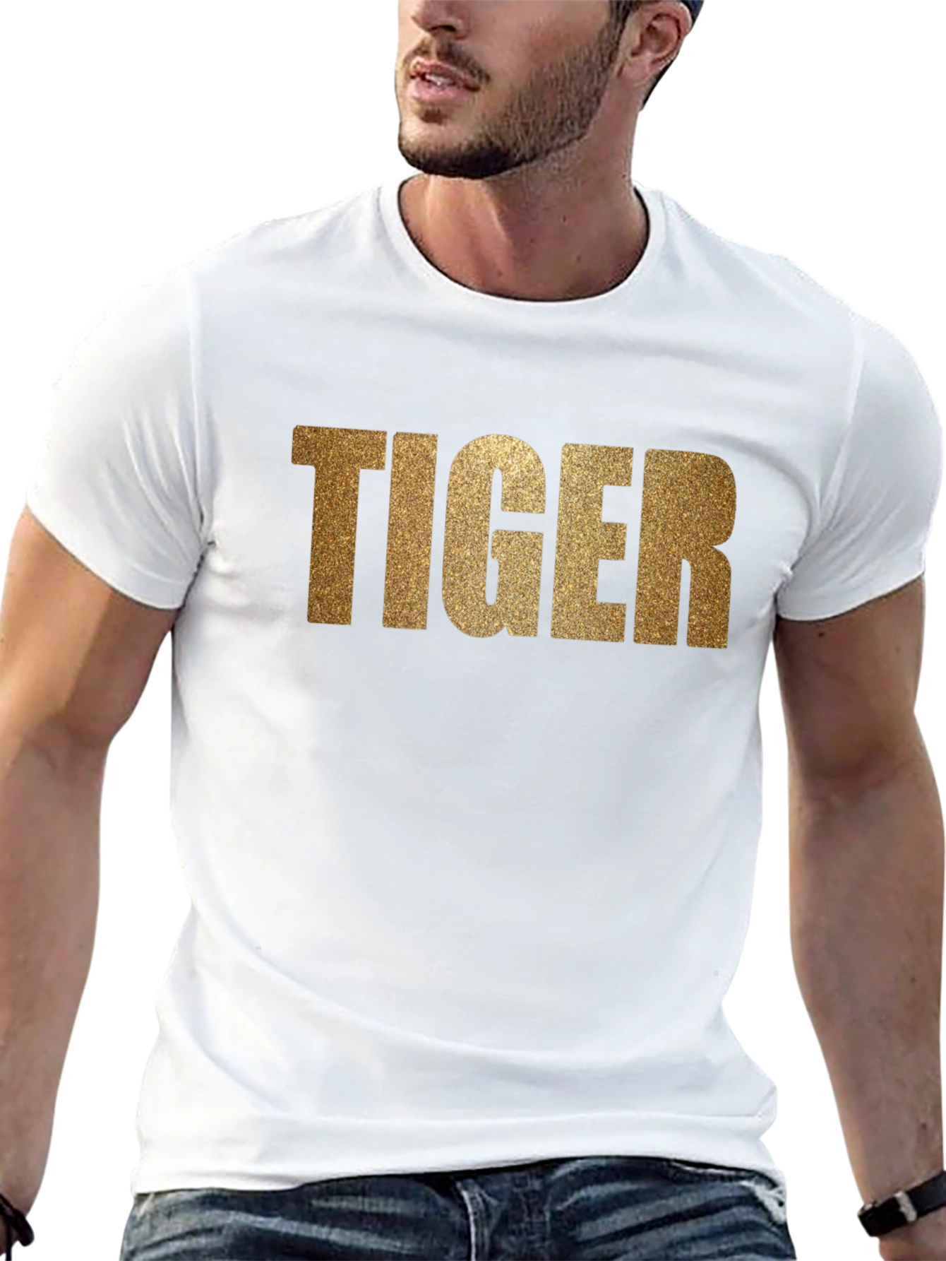 Tiger Graphic Tee - Stylish Mens Short Sleeve T-Shirt