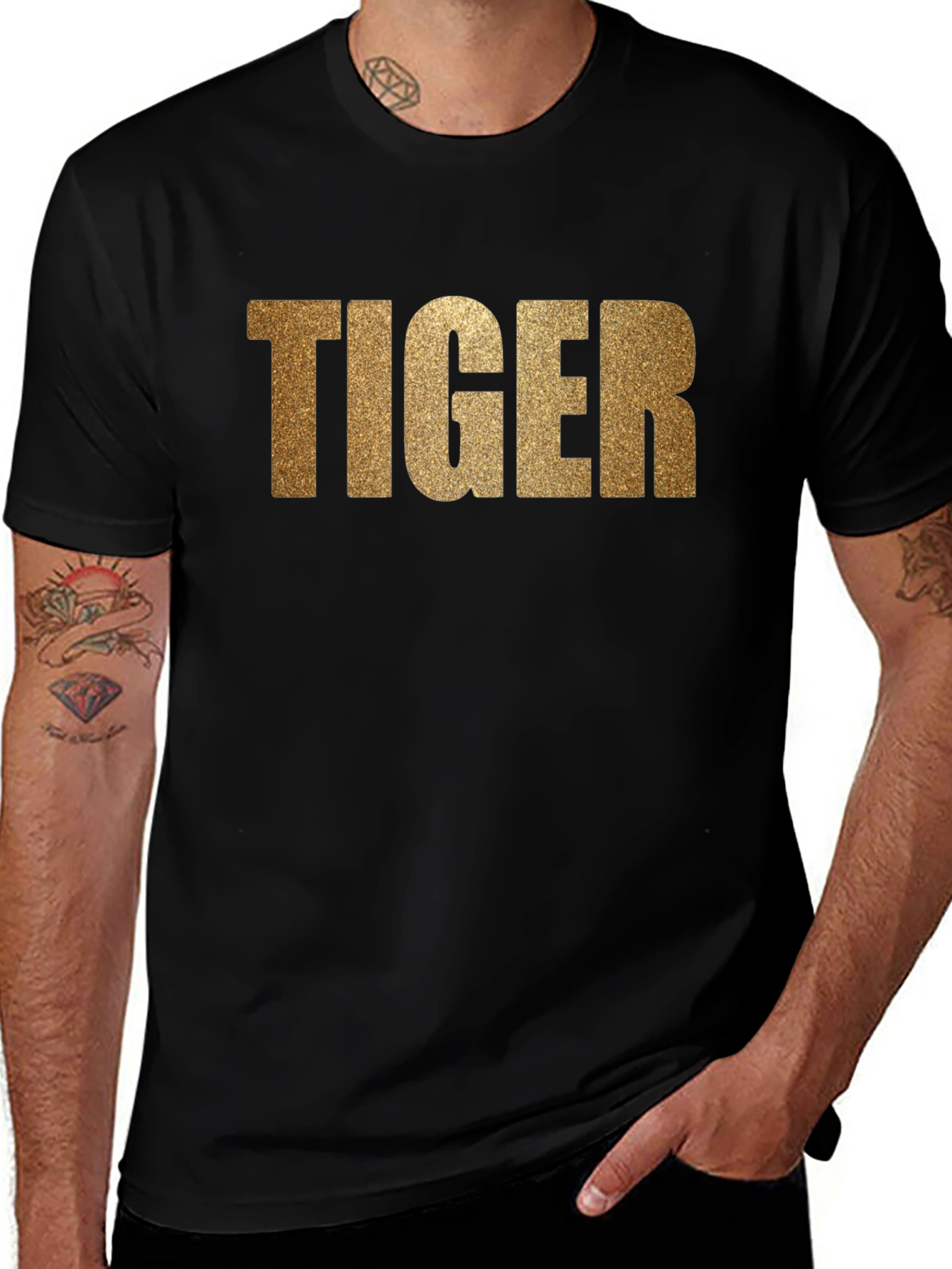 Tiger Graphic Tee - Stylish Mens Short Sleeve T-Shirt