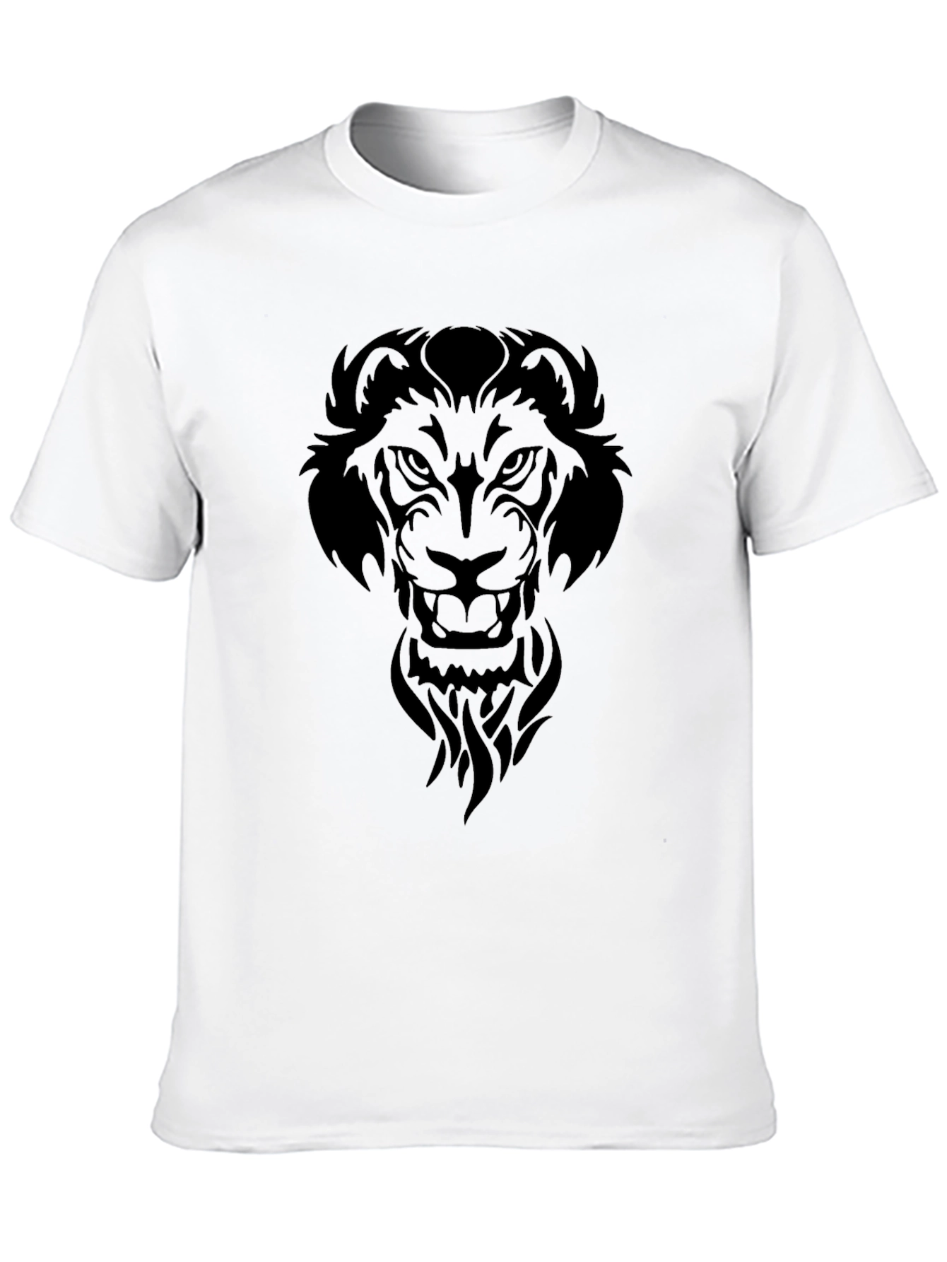 Lion Graphic Print Tee - Mens Black T-Shirt