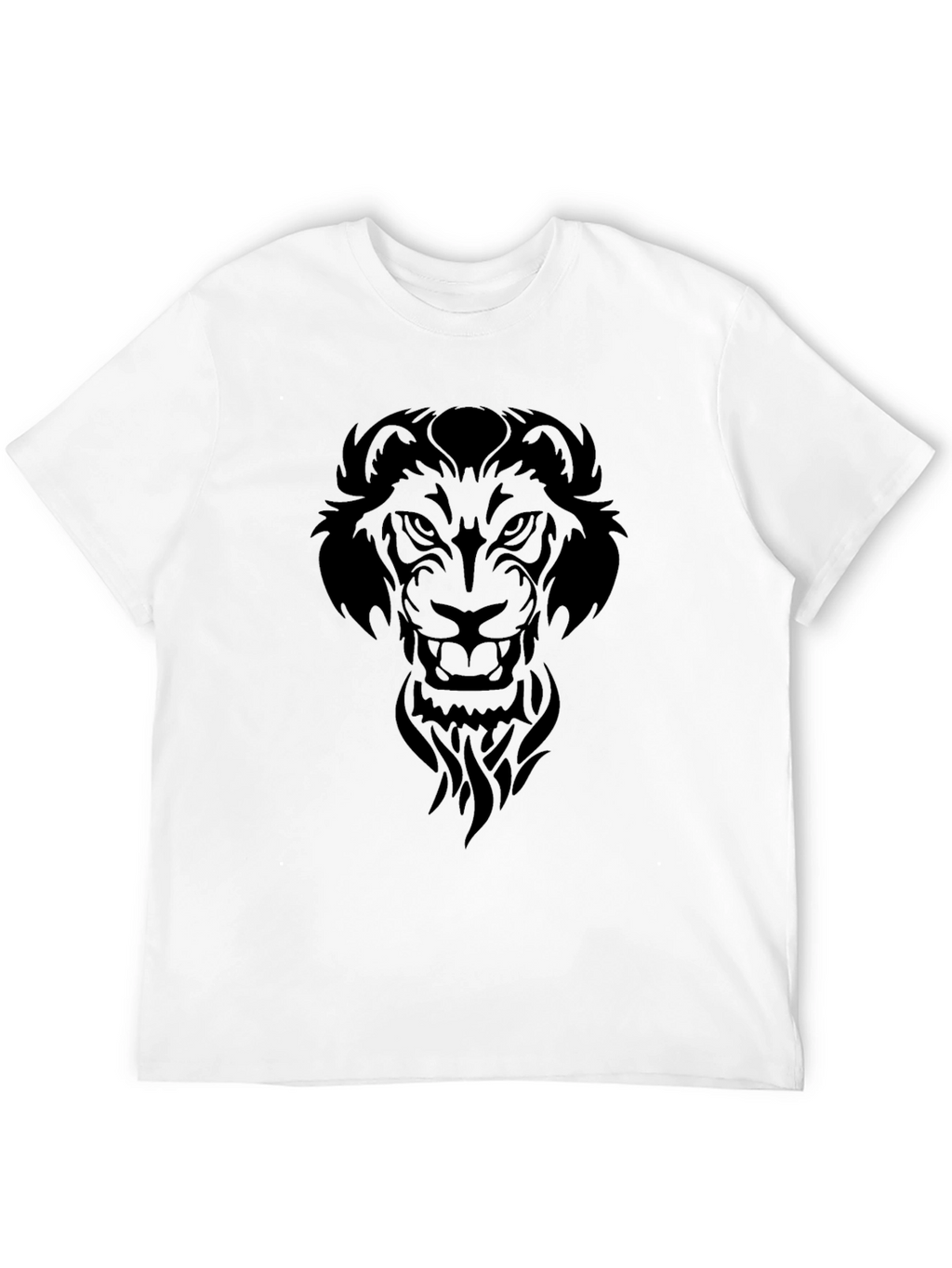 Lion Graphic Print Tee - Mens Black T-Shirt