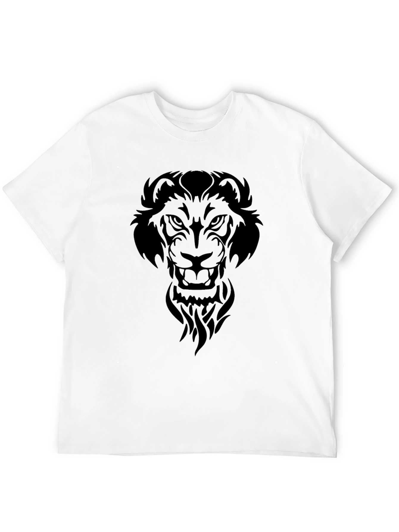 Lion Graphic Print Tee - Mens Black T-Shirt