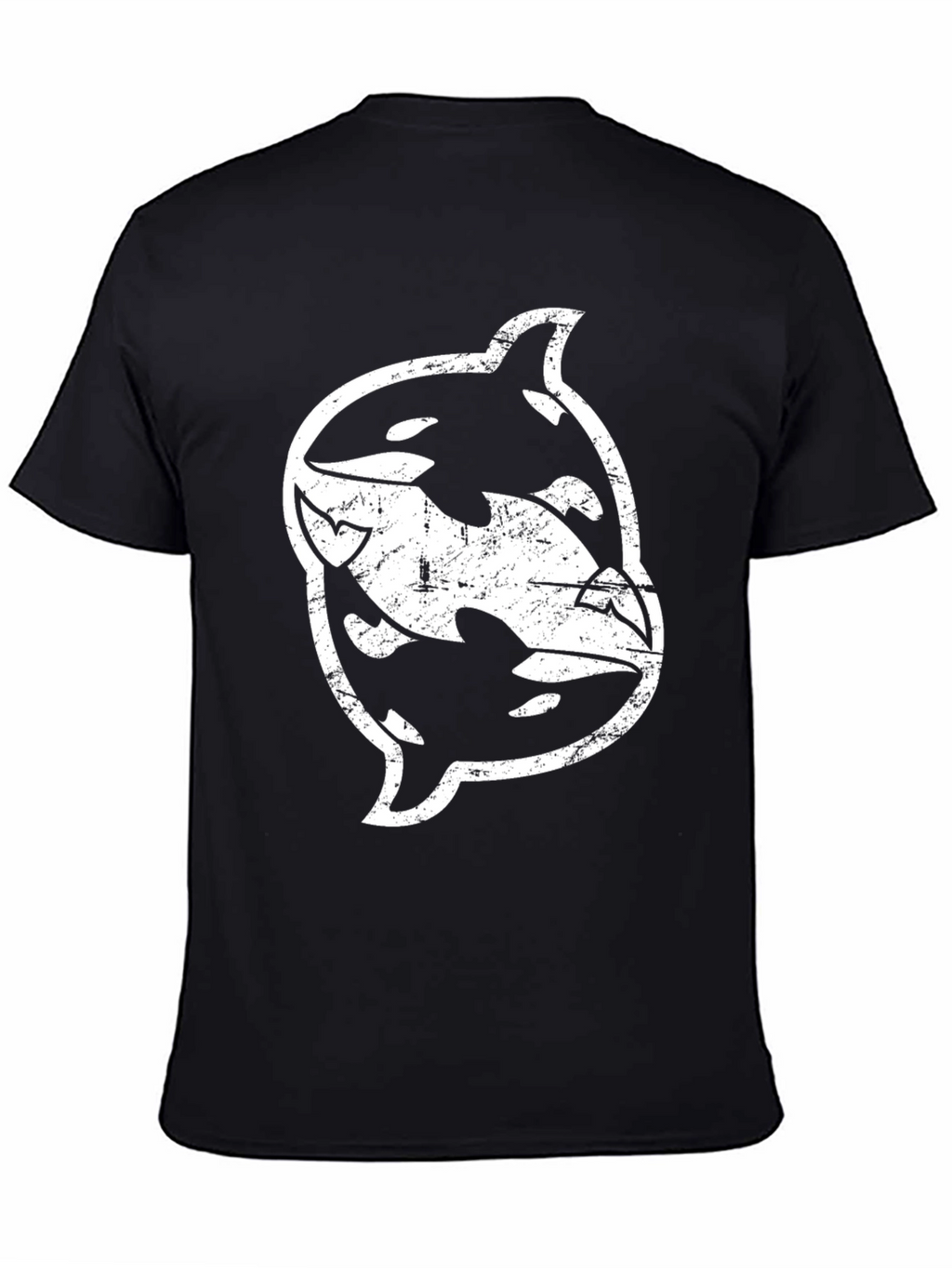 Orca Yin Yang Graphic Black T-Shirt