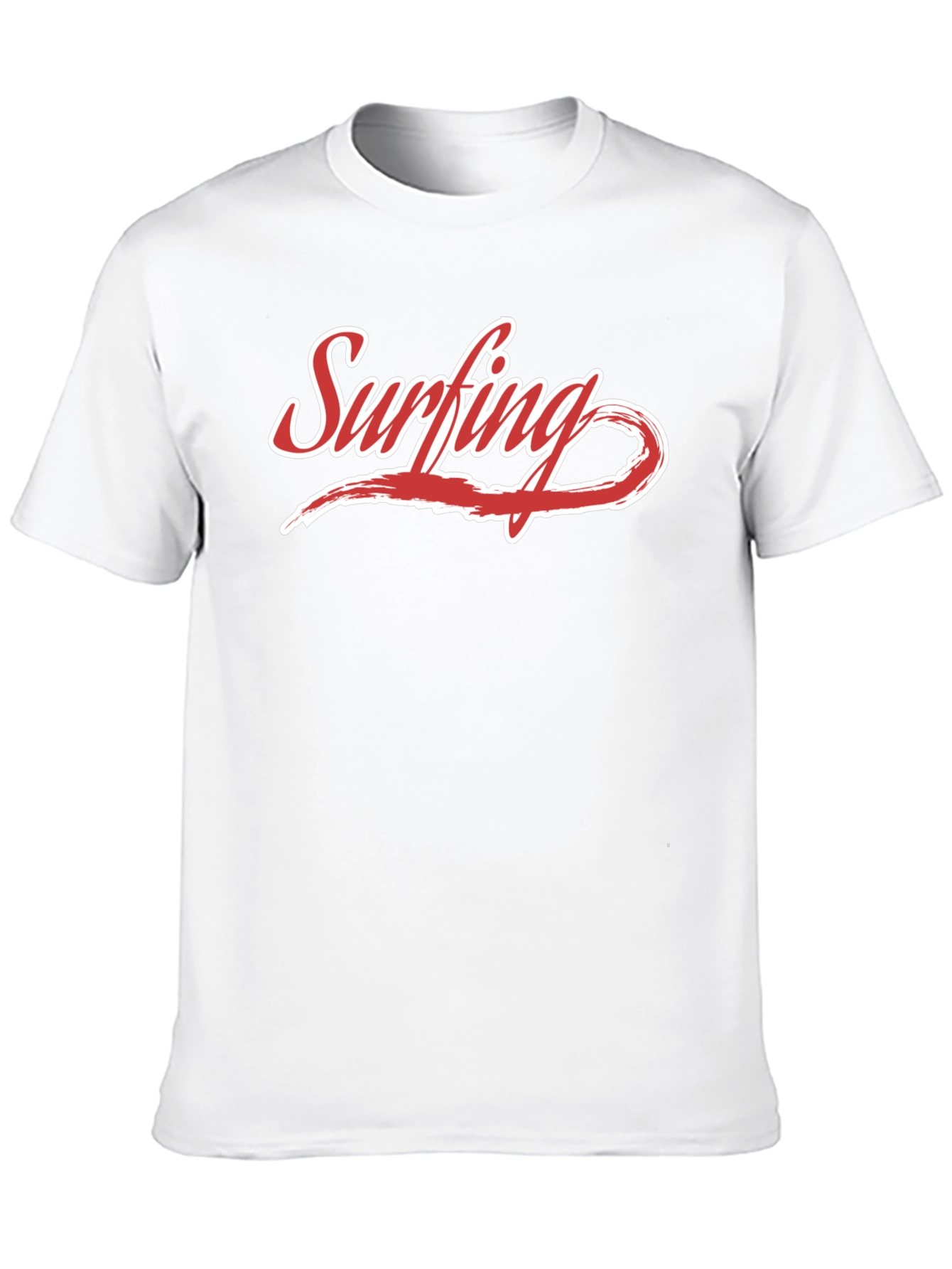 Surfing Graphic Tee - Black Cotton Casual Shirt