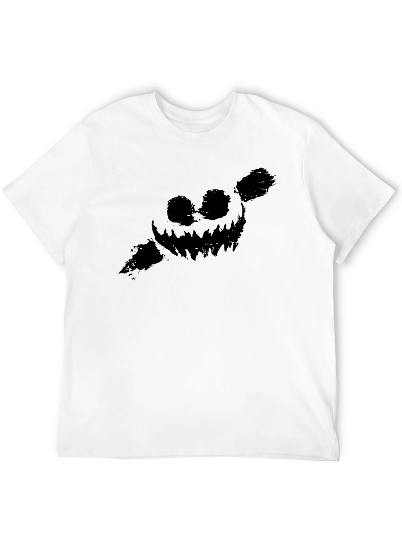 Mens Black Graphic Tee - Spooky Pumpkin Design