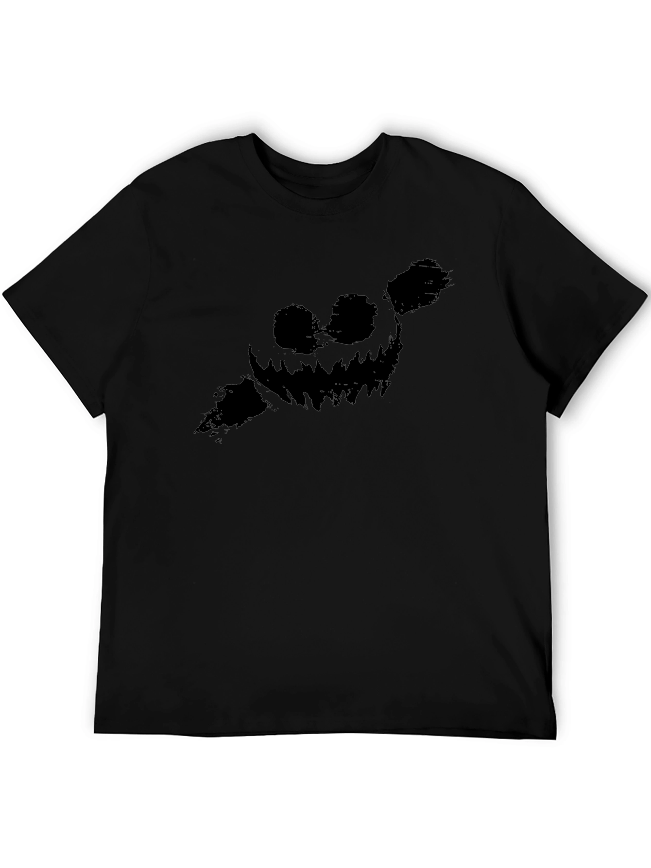 Mens Black Graphic Tee - Spooky Pumpkin Design