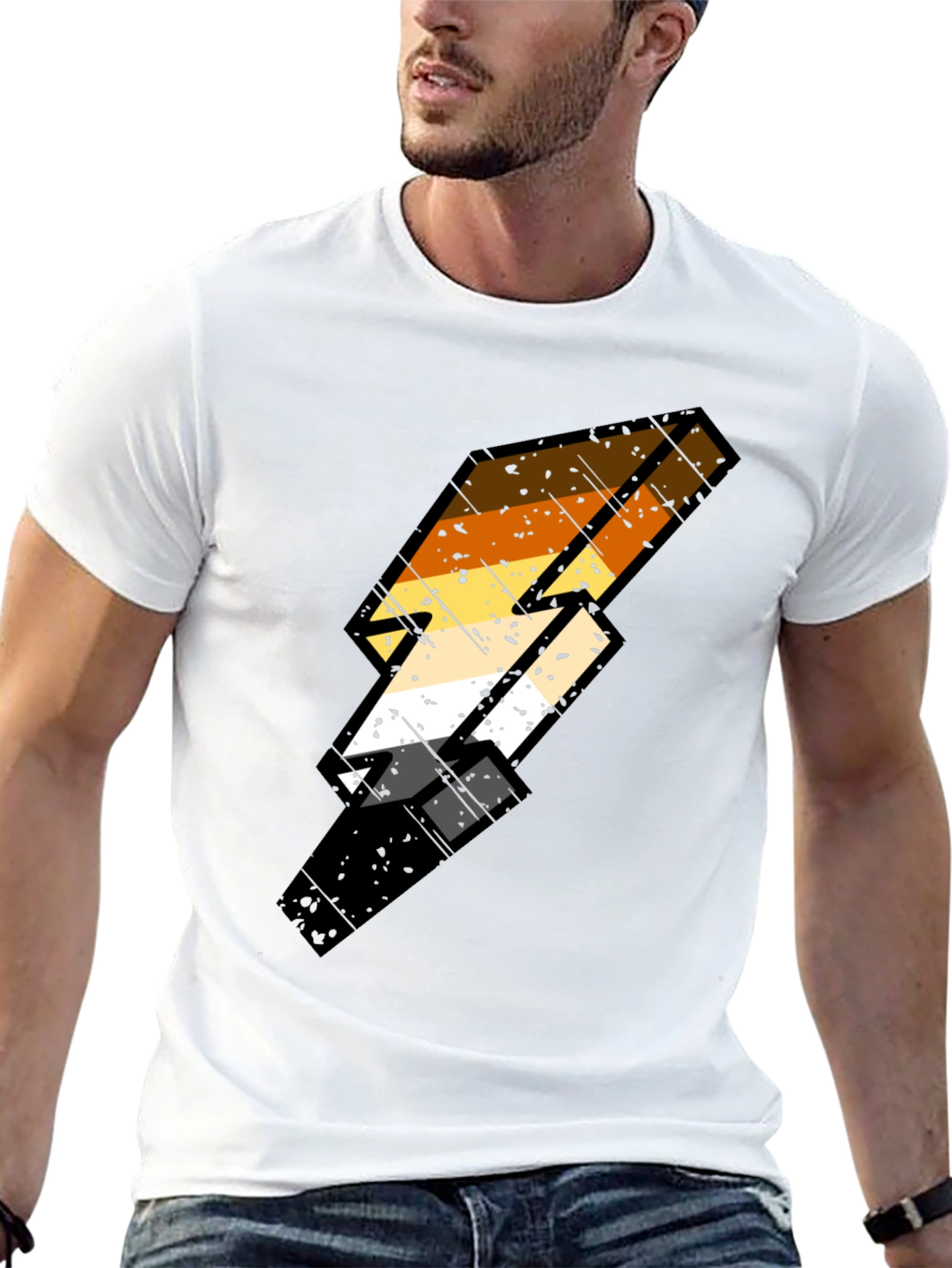Bear Pride Lightning Bolt Black Tee