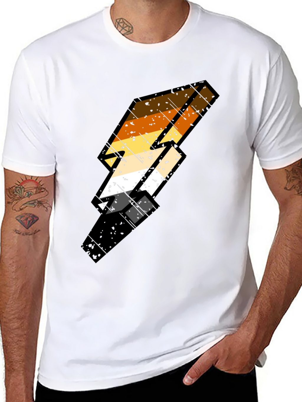 Bear Pride Lightning Bolt Black Tee