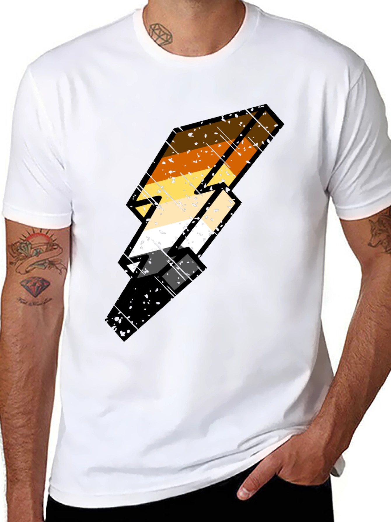 Bear Pride Lightning Bolt Black Tee