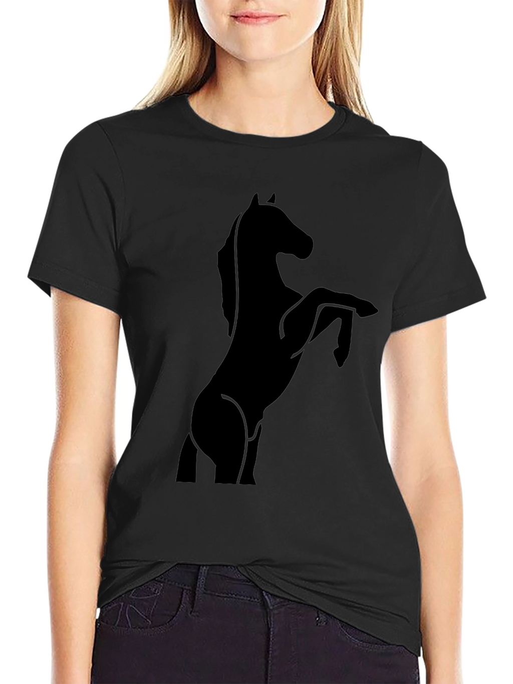 Black Horse Silhouette Graphic T-Shirt