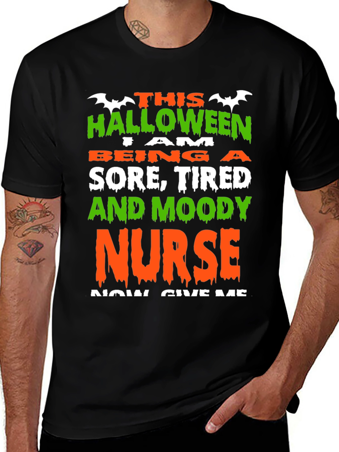 Halloween Nurse Graphic T-Shirt - Sore Tired & Moody