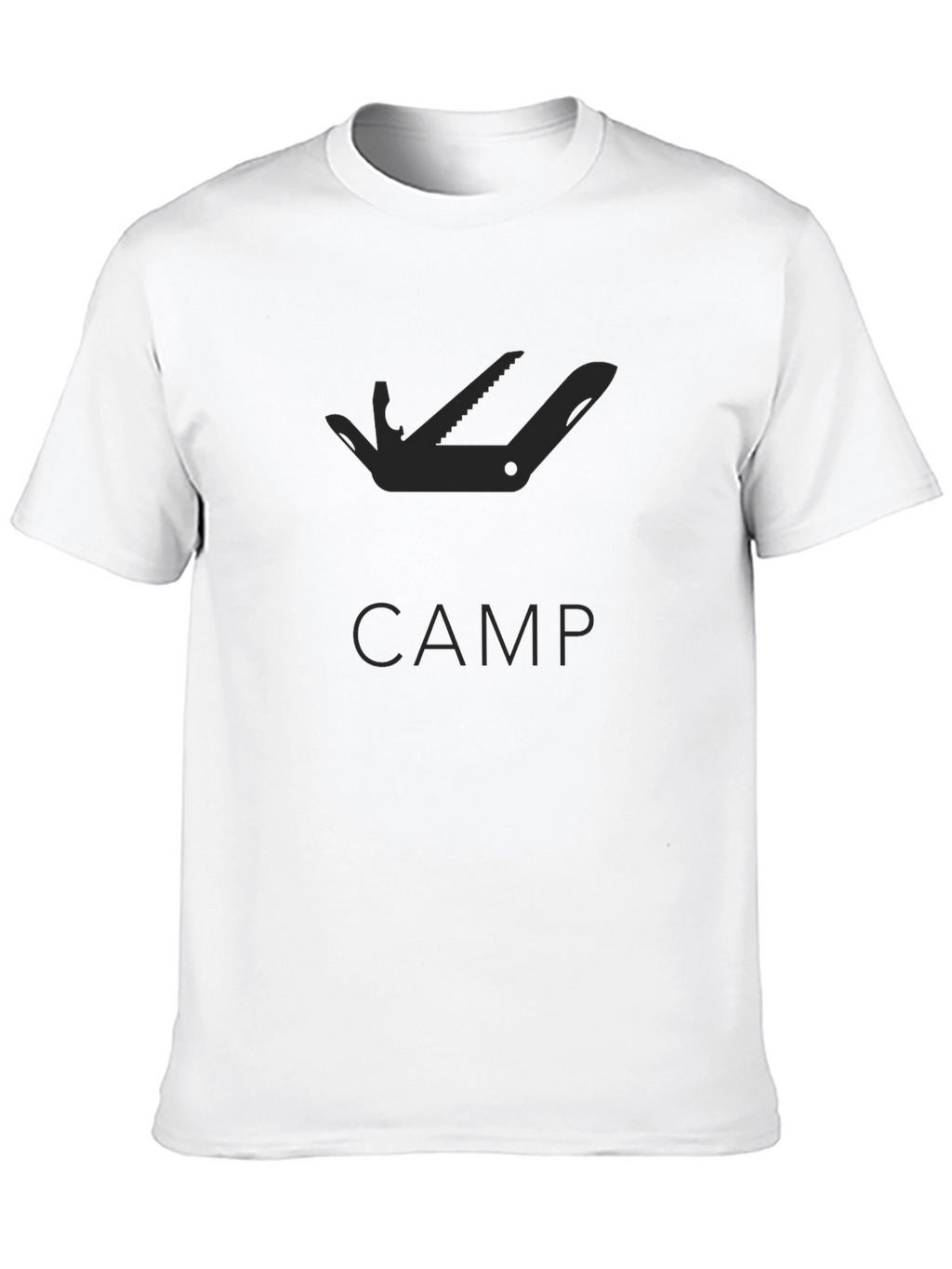Mens Black Camping Multi-Tool Graphic T-Shirt