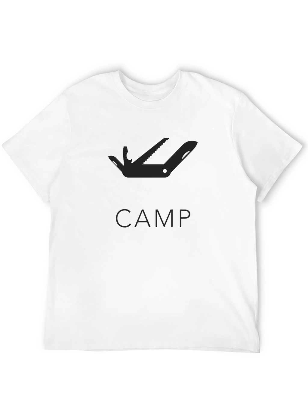 Mens Black Camping Multi-Tool Graphic T-Shirt