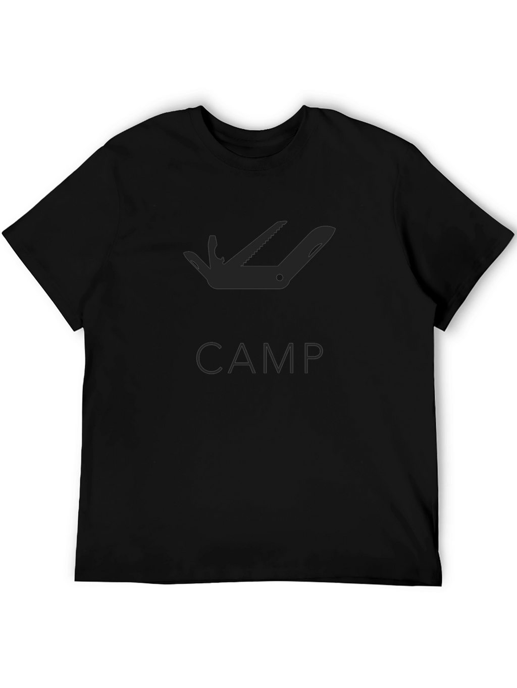 Mens Black Camping Multi-Tool Graphic T-Shirt