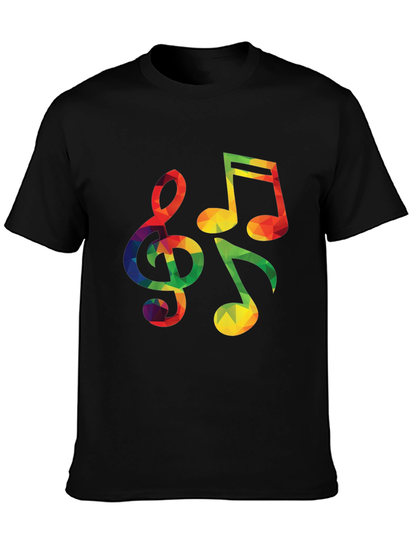 Colorful Geometric Music Notes Graphic T-Shirt