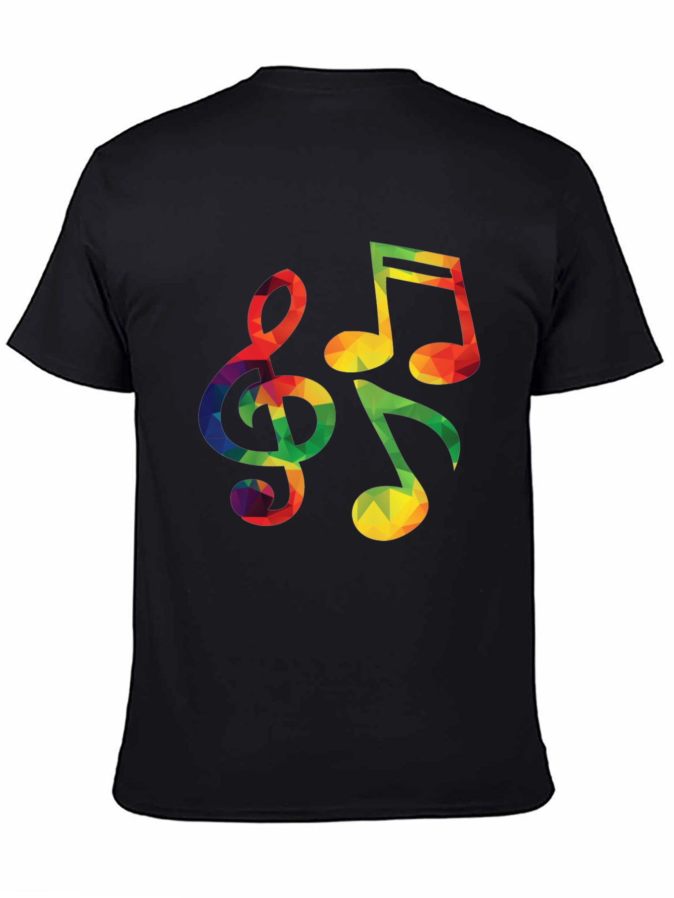 Colorful Geometric Music Notes Graphic T-Shirt
