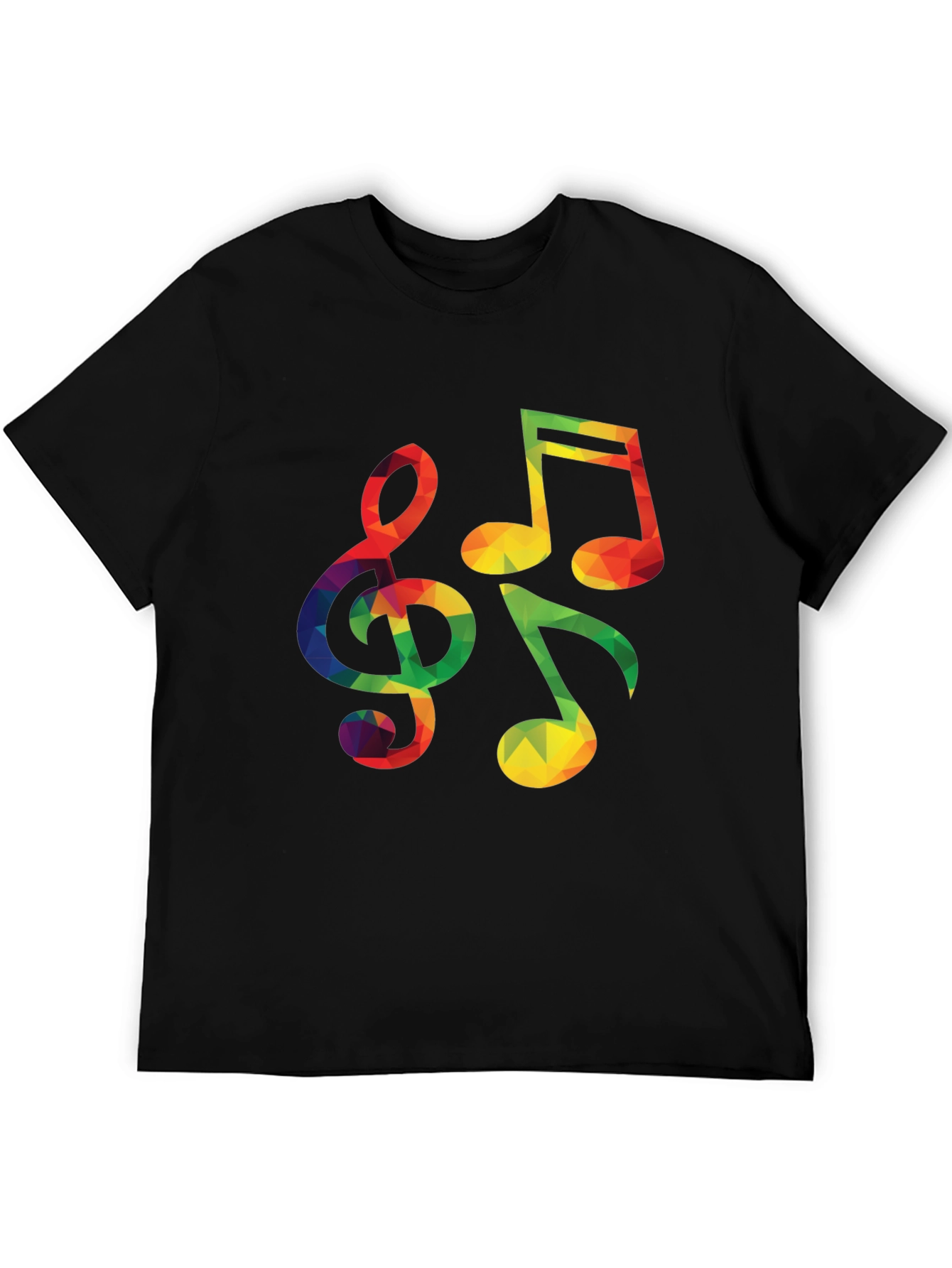 Colorful Geometric Music Notes Graphic T-Shirt