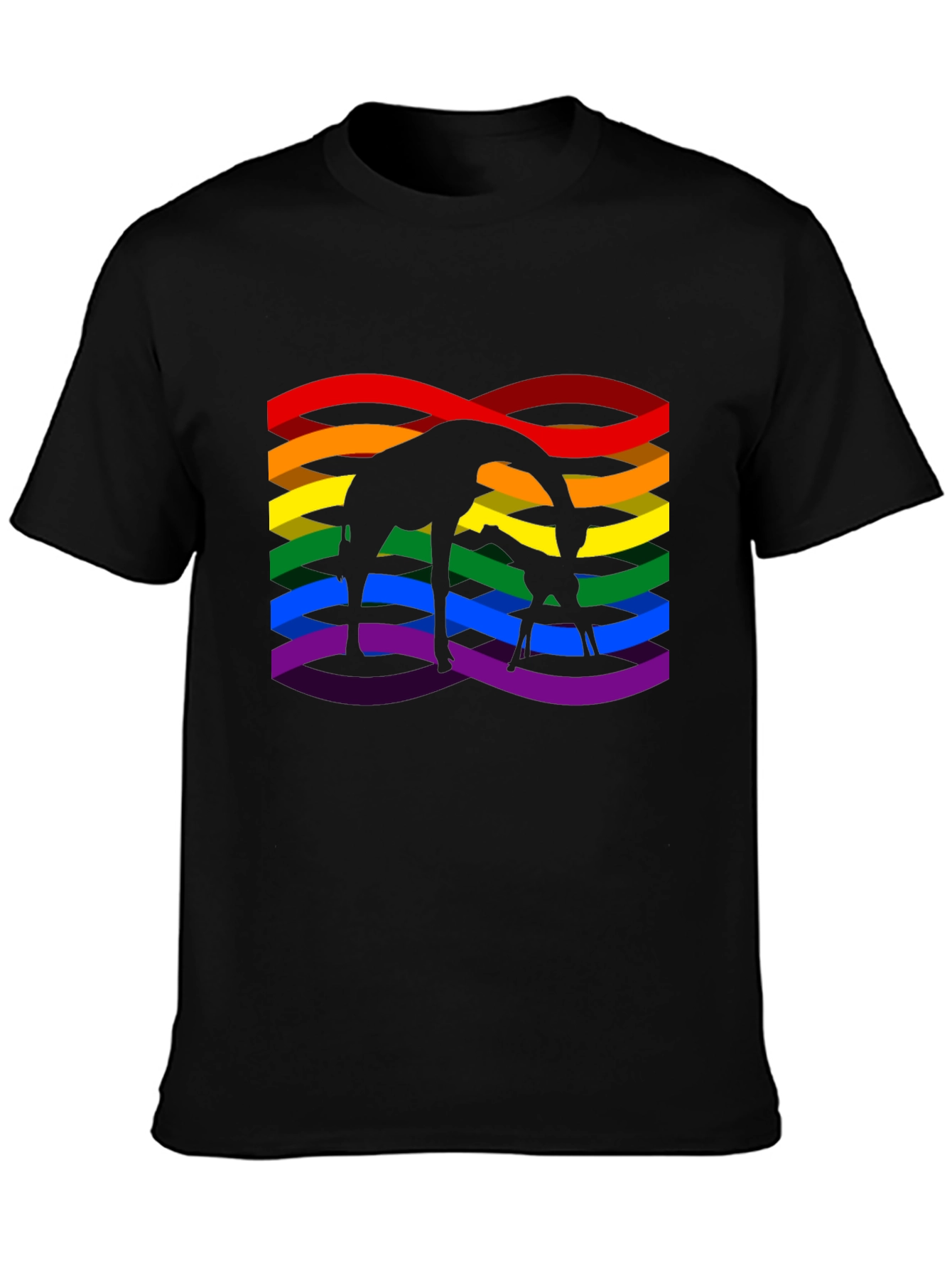 Giraffe Rainbow Pride Graphic T-Shirt
