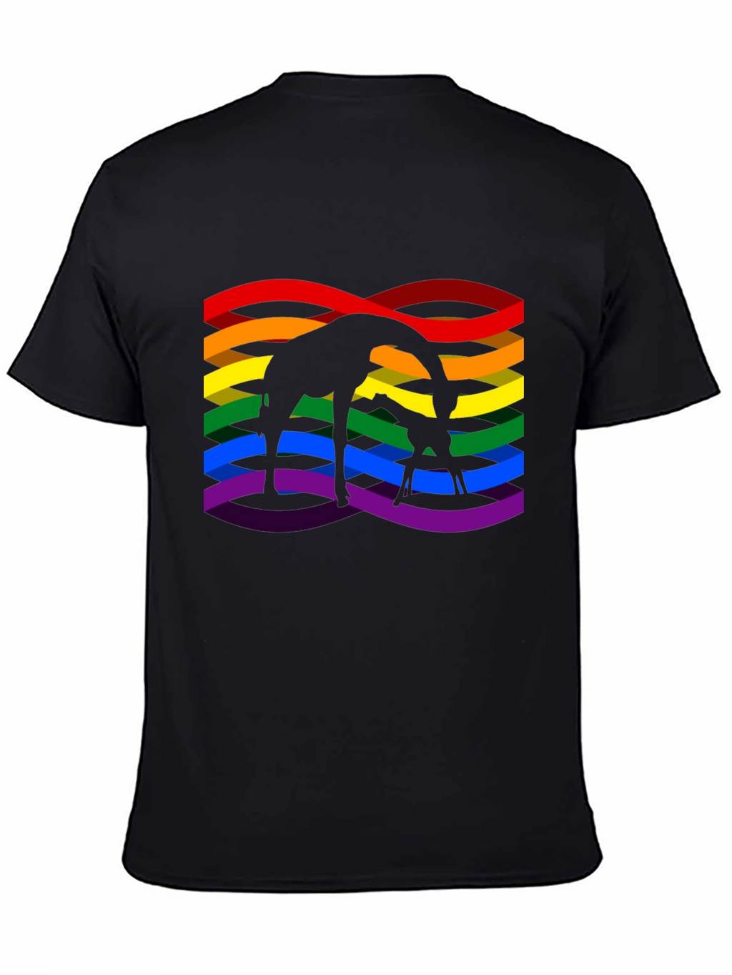 Giraffe Rainbow Pride Graphic T-Shirt