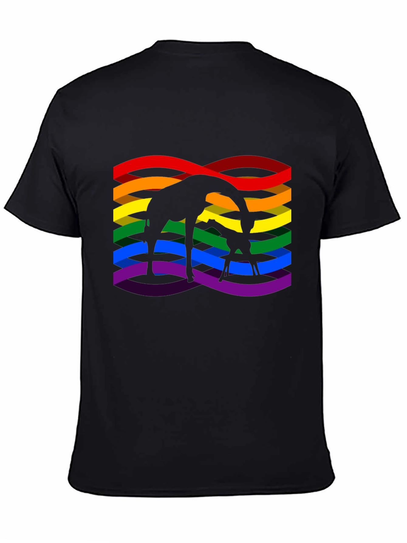 Giraffe Rainbow Pride Graphic T-Shirt