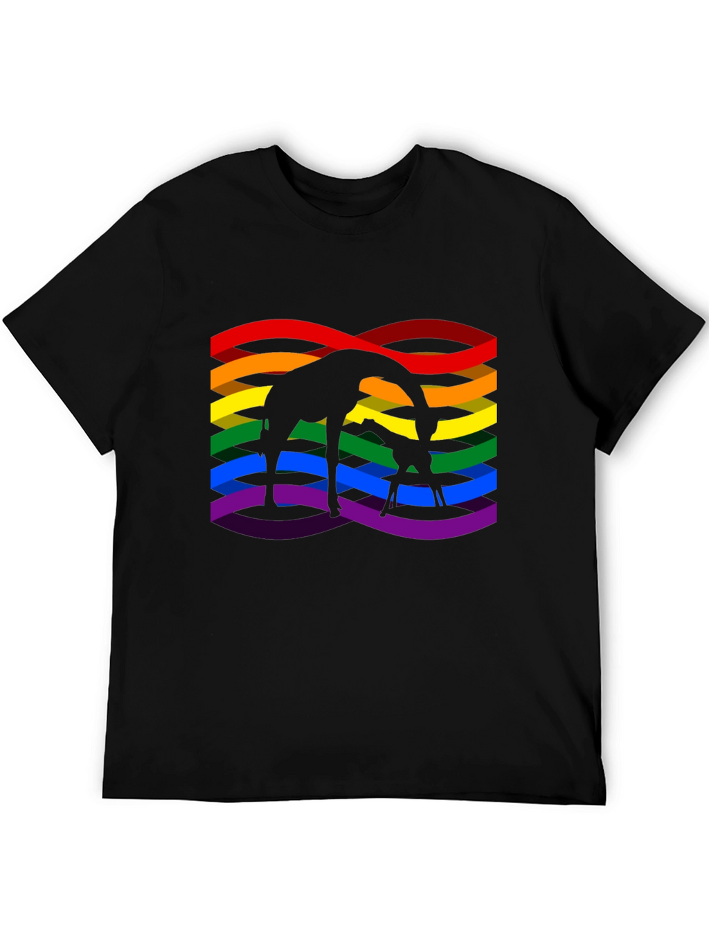 Giraffe Rainbow Pride Graphic T-Shirt