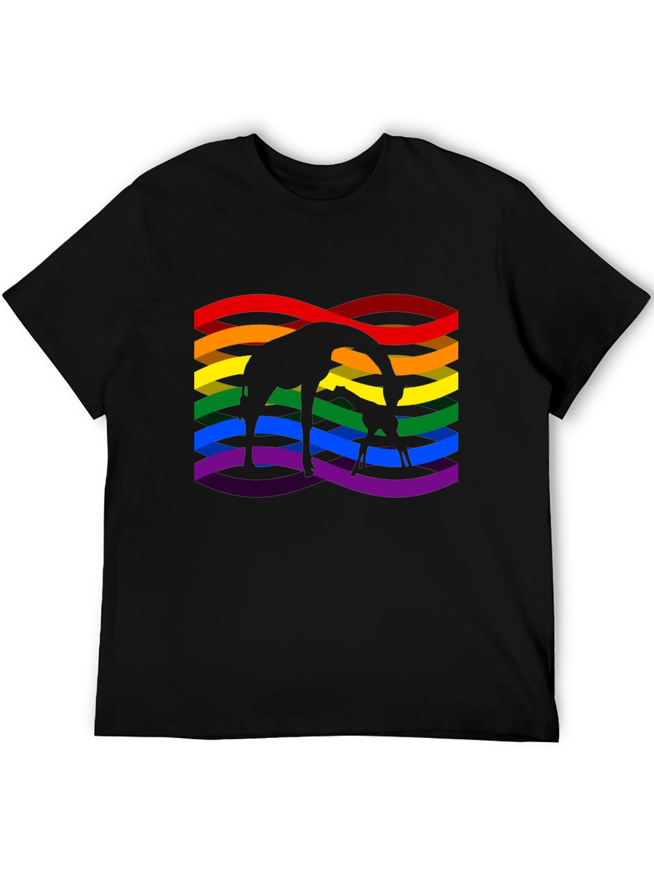 Giraffe Rainbow Pride Graphic T-Shirt