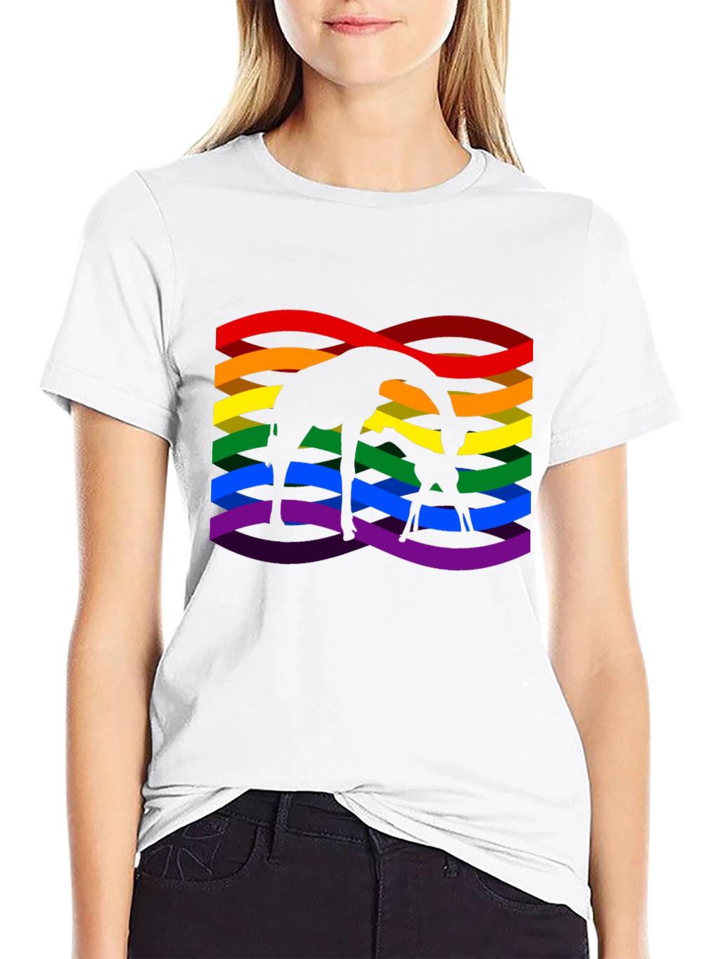 Giraffe Rainbow Pride Graphic T-Shirt