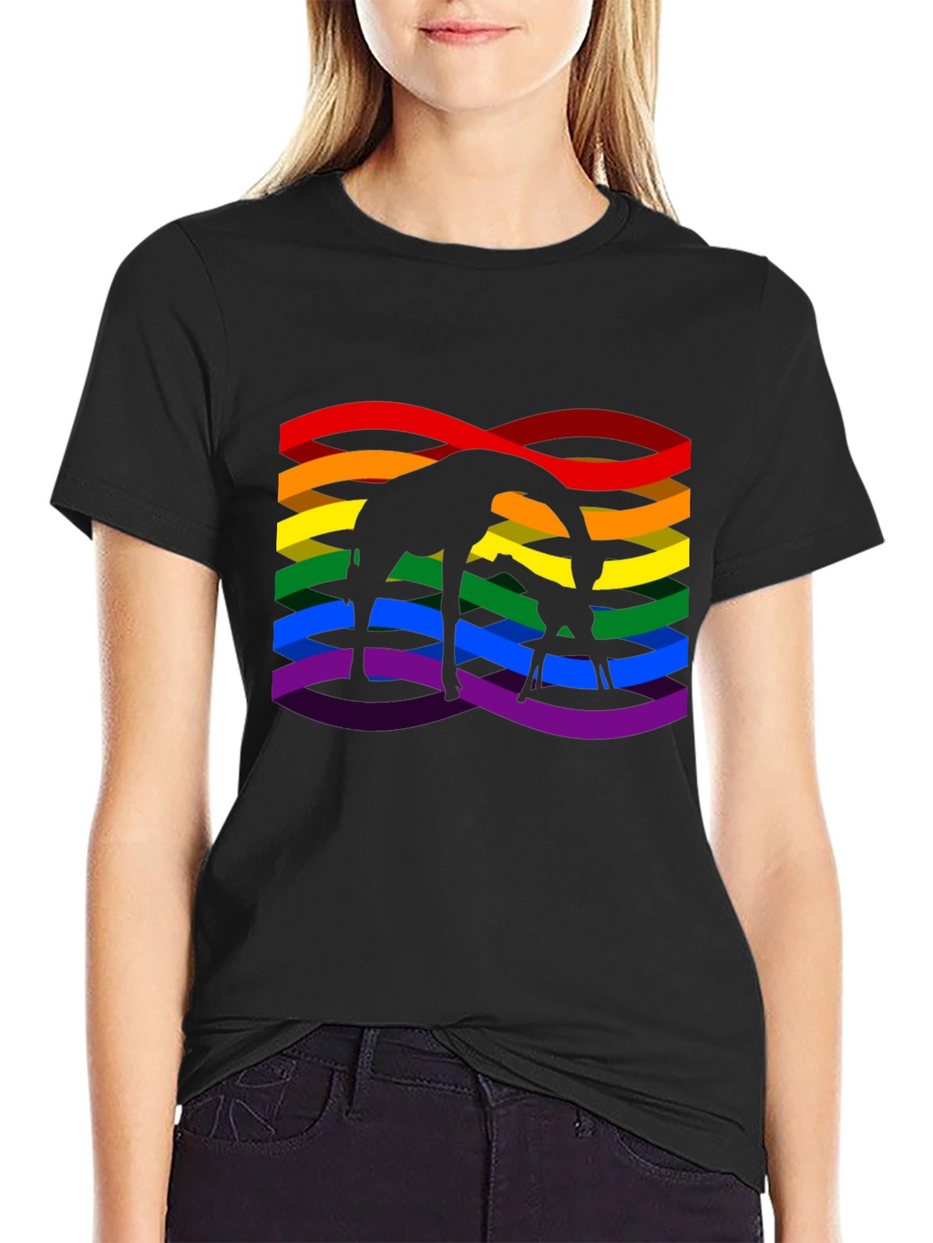 Giraffe Rainbow Pride Graphic T-Shirt