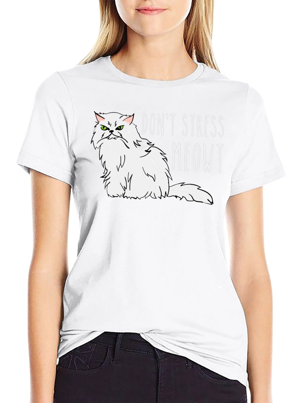 Dont Stress Meowt Cat Graphic T-Shirt