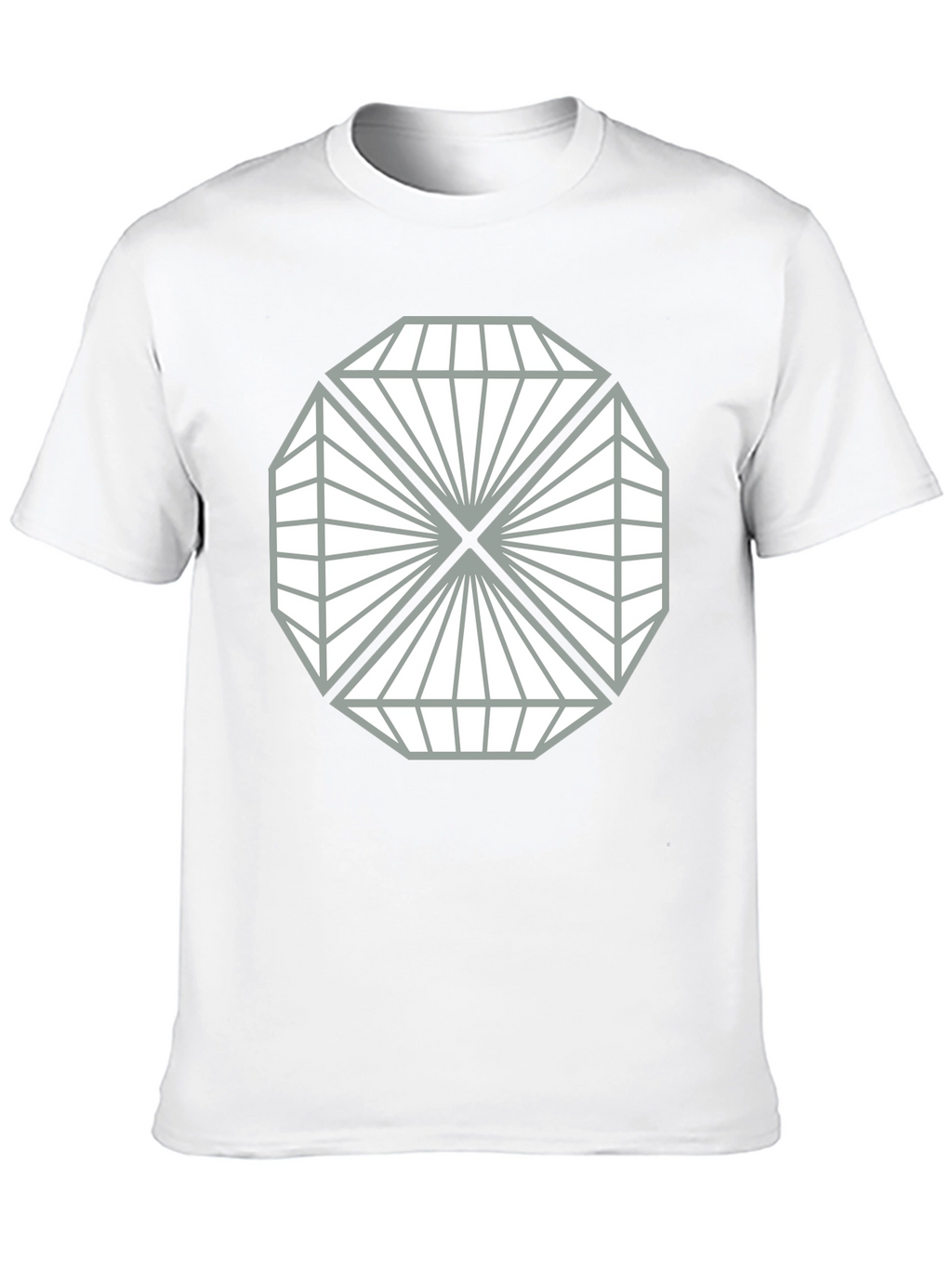 Geometric Diamond Design Black T-Shirt