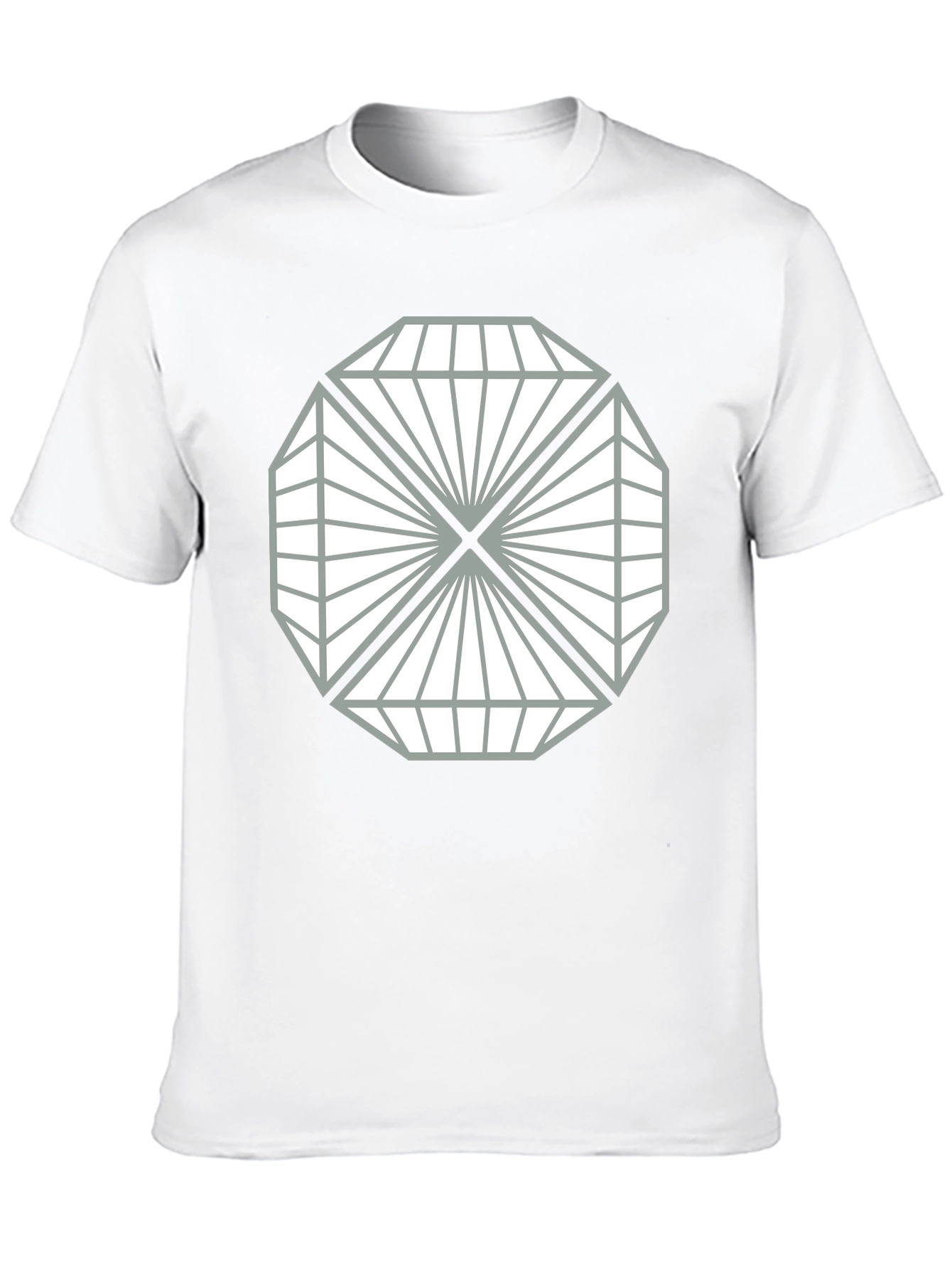 Geometric Diamond Design Black T-Shirt
