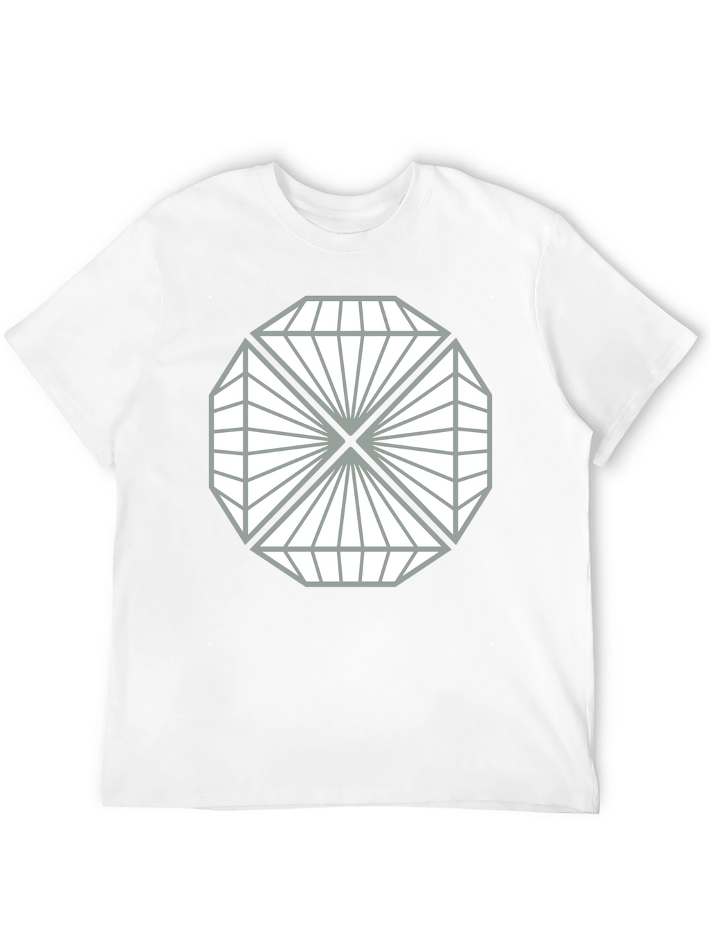 Geometric Diamond Design Black T-Shirt