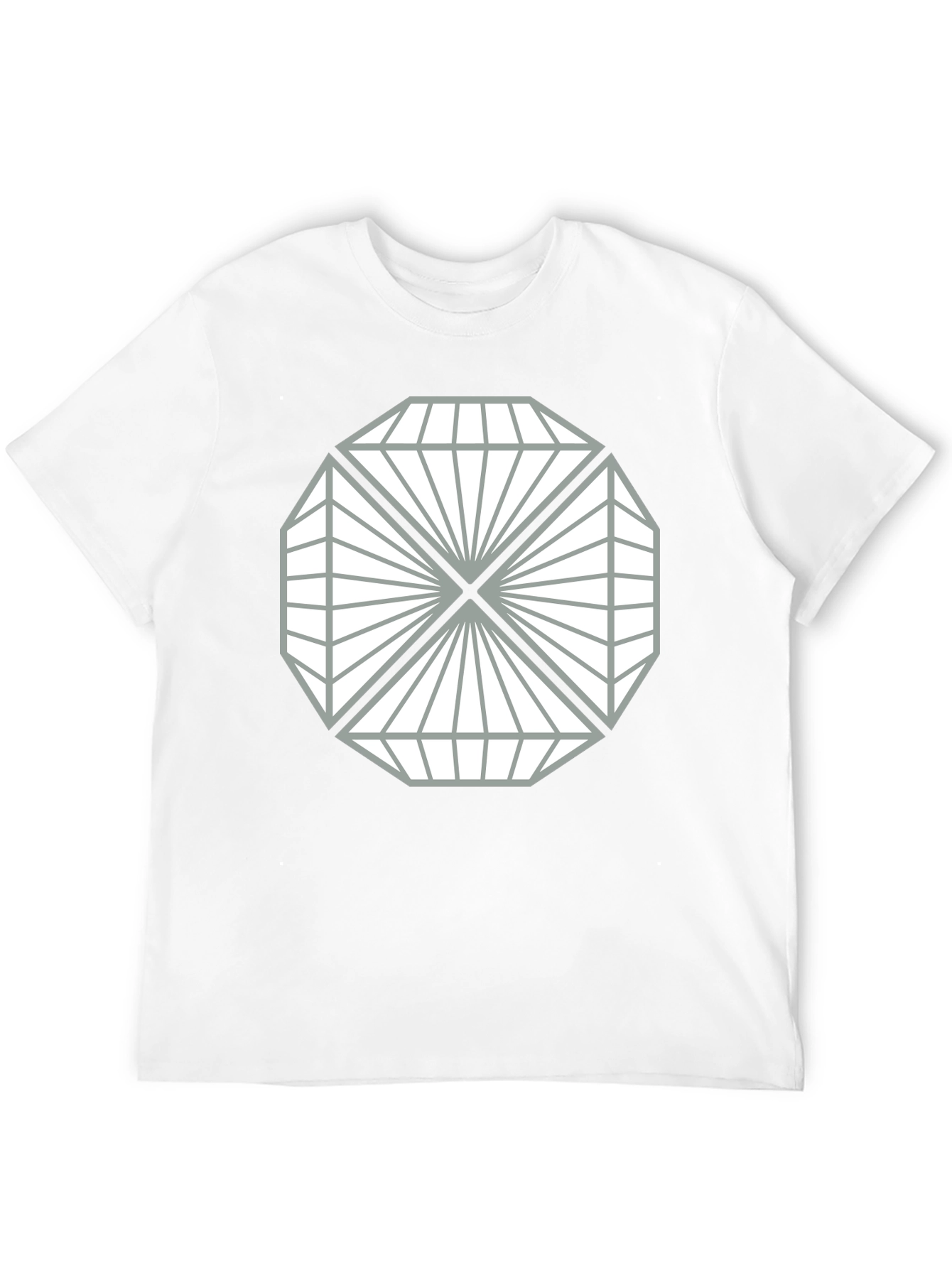 Geometric Diamond Design Black T-Shirt