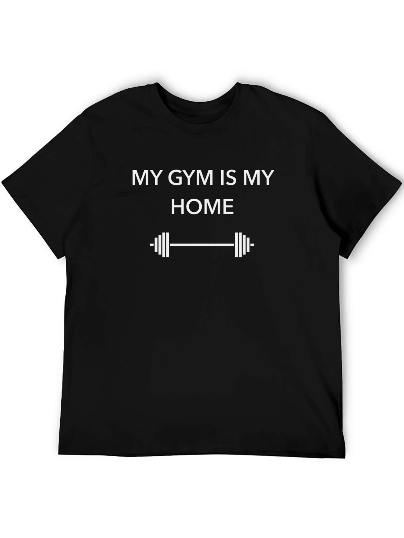 Gym Is Home T-Shirt - Black Cotton Fitness Tee
