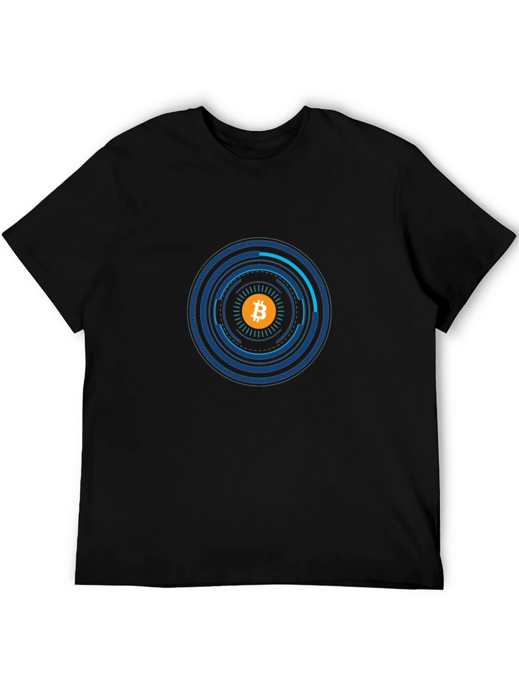 Bitcoin Tech Circle Graphic Black T-Shirt